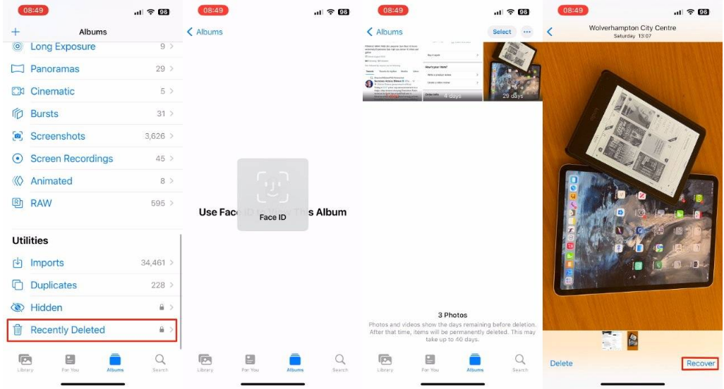 南明苹果14维修分享 iPhone14 上恢复已删除的照片 