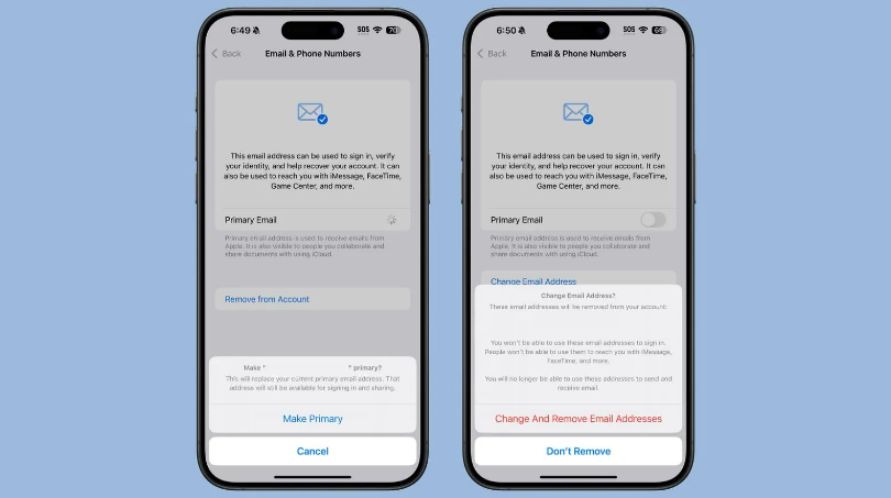南明苹果手机维修分享苹果 iOS 18.1 支持设置“主要”邮箱地址并更改 iCloud 邮箱 