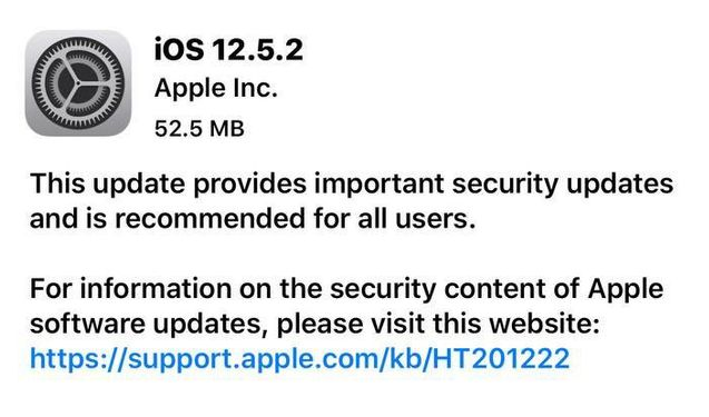 南明苹果手机维修分享iOS12.5.2发布，建议所有老苹果用户安装 